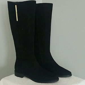 calvin klein francine leather tall boots
